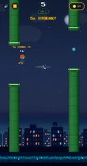 Flappy Bert: Bert flying between pipes over the night city in Season 5
