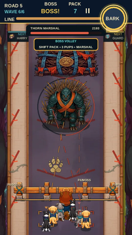Hold the Line: a boss wave at the end of the road.